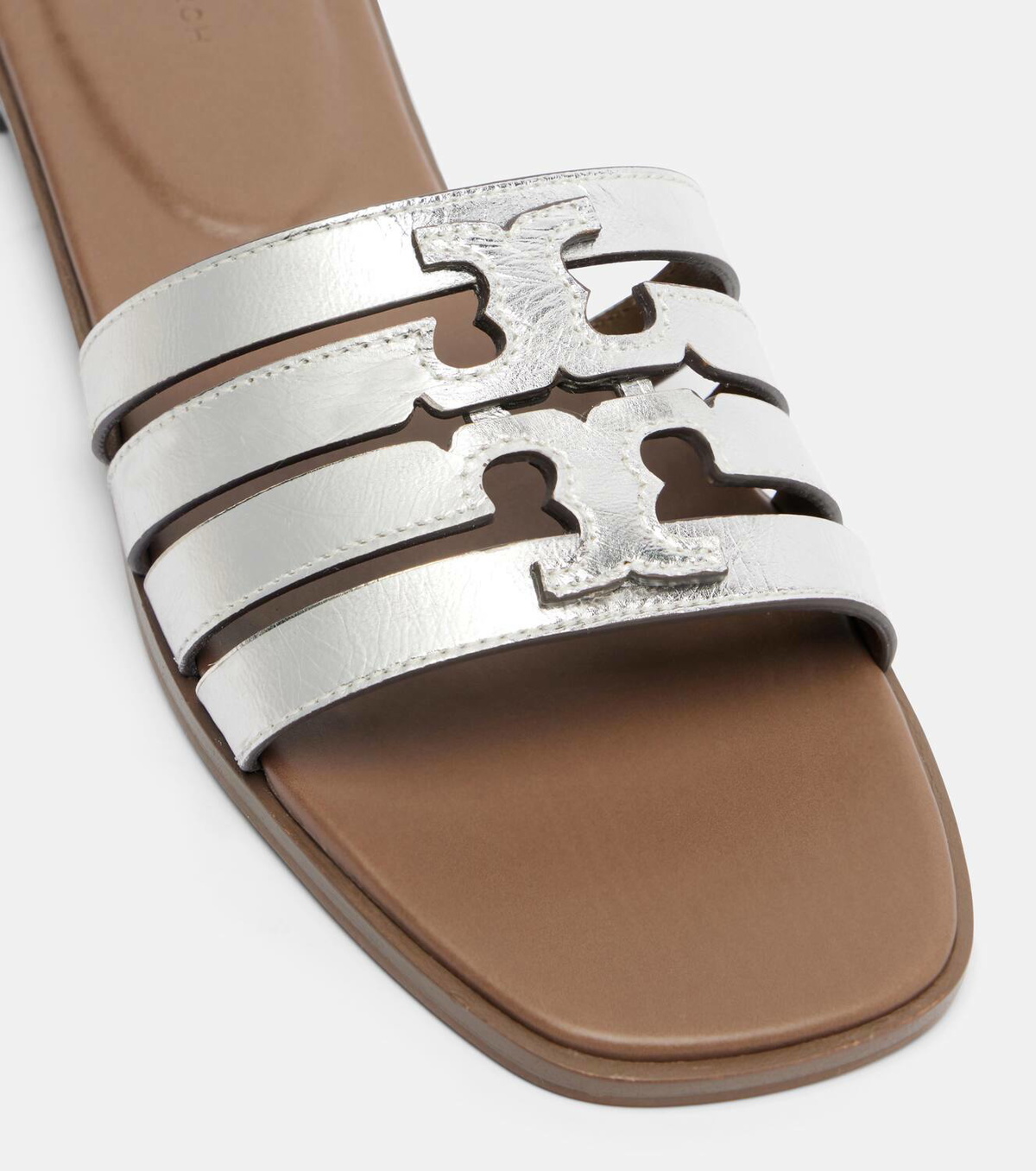Tory Burch Metallic leather slides