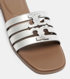 Tory Burch Metallic leather slides
