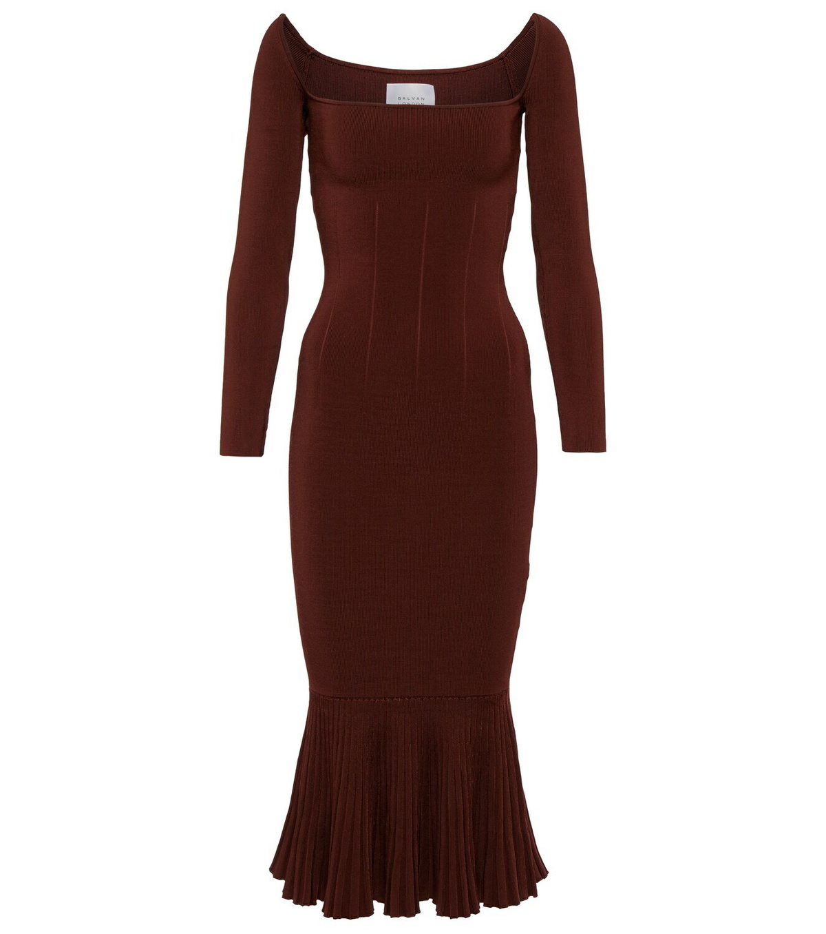 Galvan Atalanta ribbed-knit midi dress Galvan