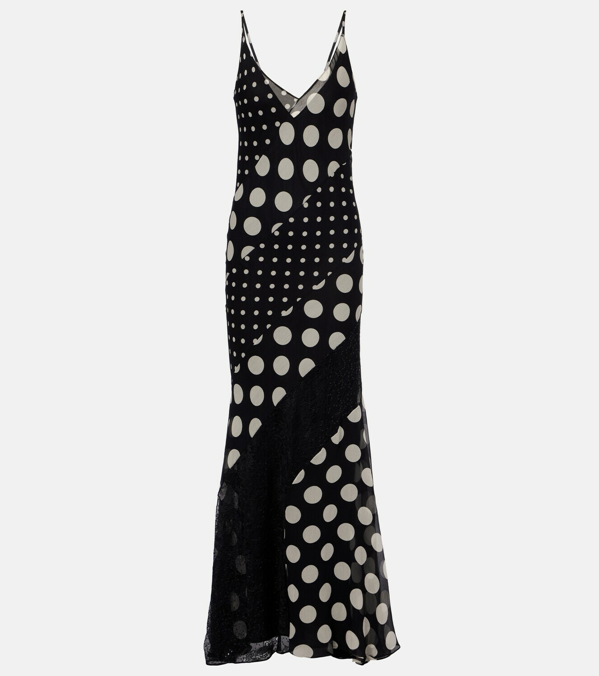 Nina Ricci Polka-dot silk maxi dress
