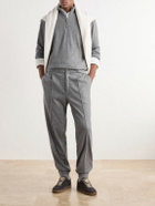 Brunello Cucinelli - Logo-Embroidered Cashmere Half-Zip Sweater - Gray