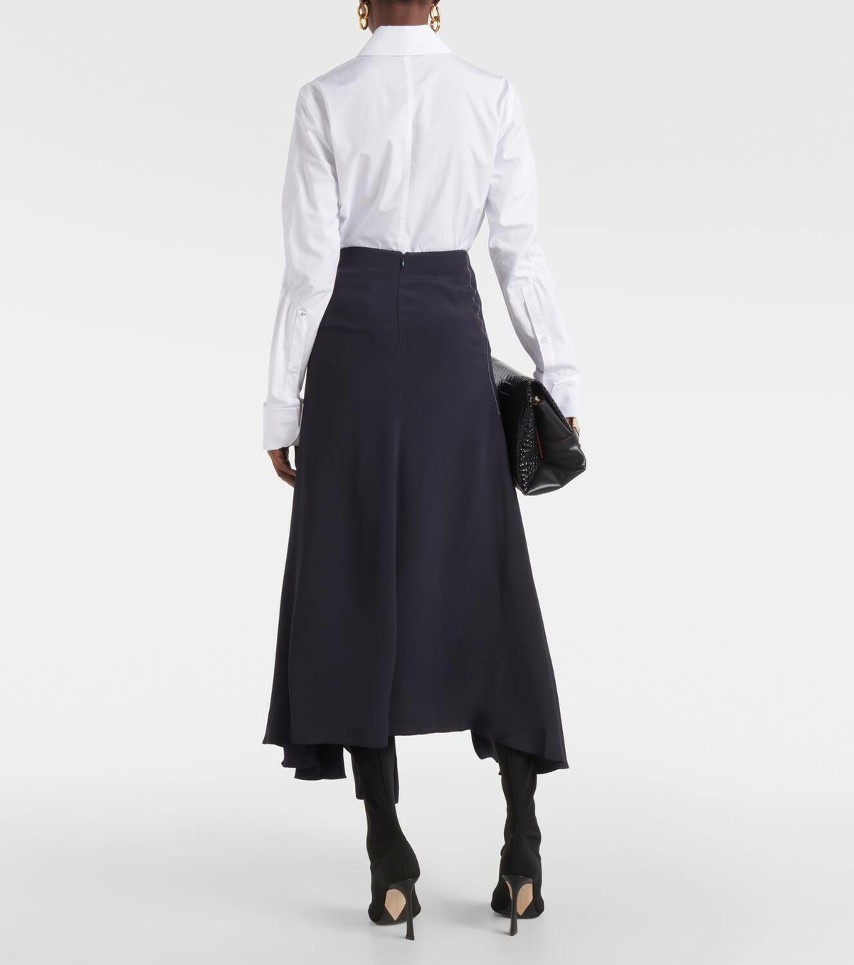 Victoria Beckham High-rise asymmetric midi skirt Victoria