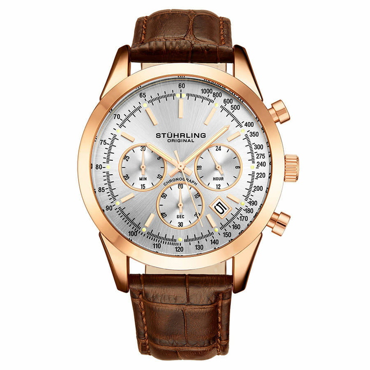 Photo: Stuhrling Original Monaco Quartz Silver Dial Mens Watch M13654