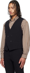 Hugo Black Three-Piece Extra-Slim-Fit Stretch-Cotton Seersucker Suit