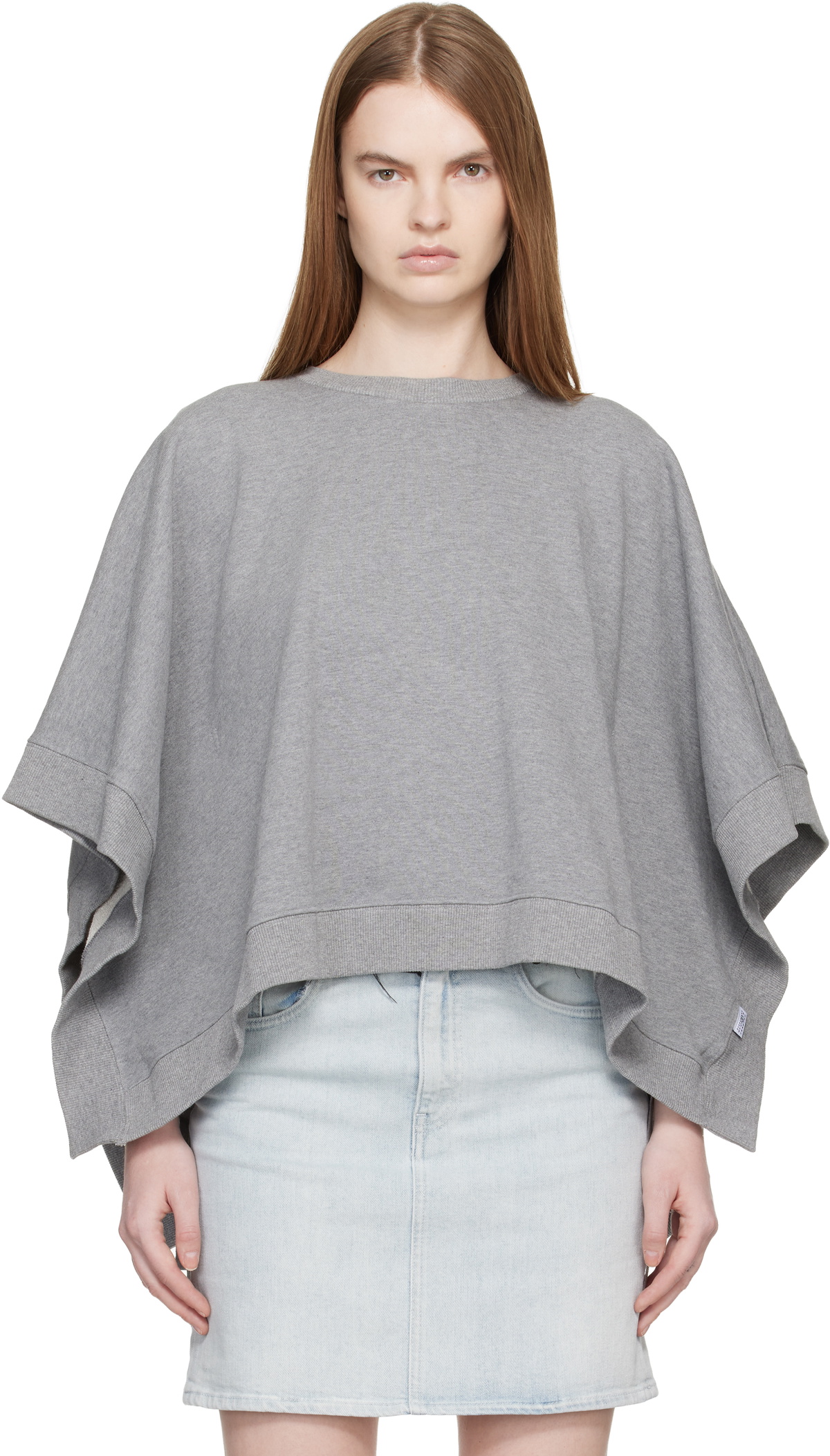 MM6 Maison Margiela Gray Unbrushed Cotton Sweatshirt