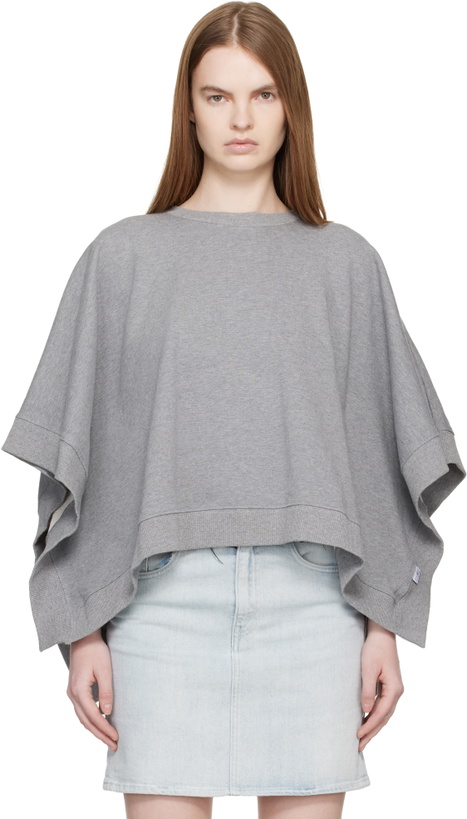 Photo: MM6 Maison Margiela Gray Unbrushed Cotton Sweatshirt