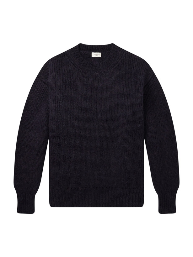 Photo: SAINT LAURENT - Alpaca-Blend Sweater - Blue