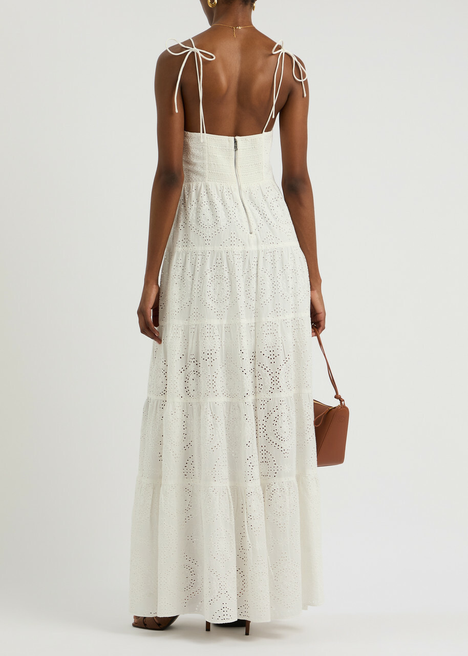 Alice + Olivia Shantella Broderie Anglaise Cotton Maxi Dress