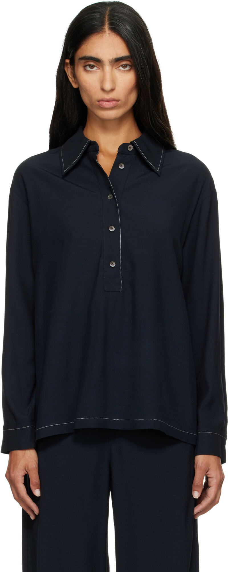 A.P.C. Navy Beauvoir Blouse