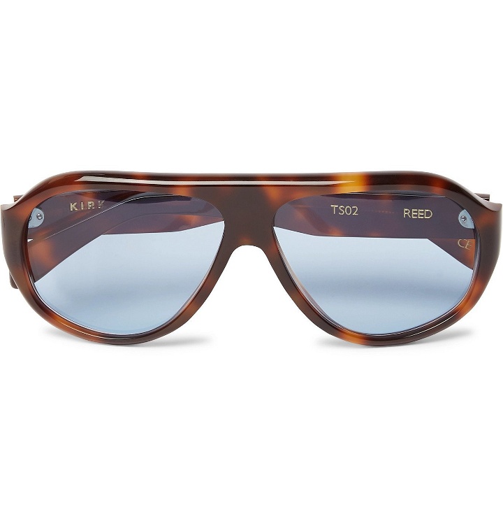 Photo: Kirk Originals - Reed Aviator-Style Tortoiseshell Acetate Sunglasses - Brown