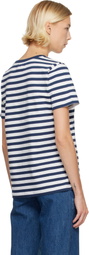 A.P.C. White & Navy Standard 'A.P.C. Brodé' T-shirt