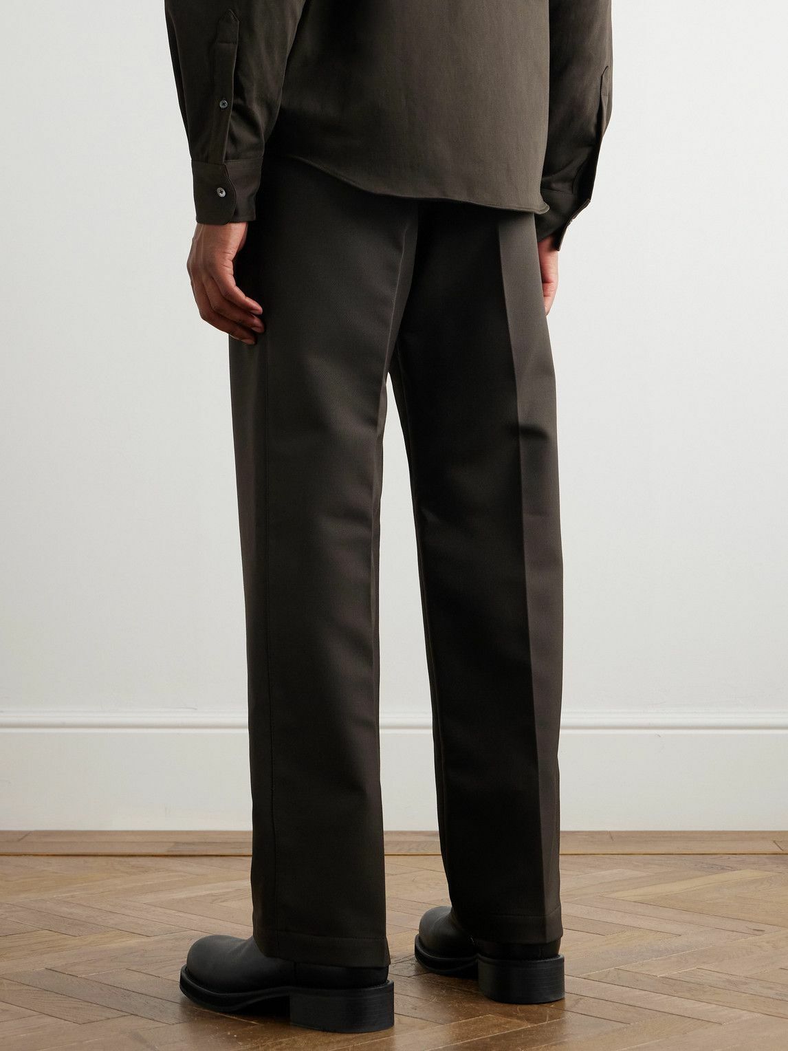 LEMAIRE - Straight-Leg Pleated Twill Trousers - Brown Lemaire