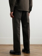 LEMAIRE - Straight-Leg Pleated Twill Trousers - Brown