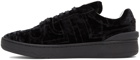 Lanvin Black Velour Clay Sneakers