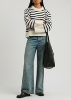 Lisa Yang Sony Striped-intarsia Cashmere Jumper Cream