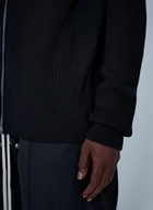 Rick Owens Ribbed Knit Zip Hoodie