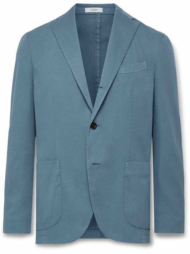 Photo: Boglioli - Unstructured Garment-Dyed Stretch-Cotton Drill Suit Jacket - Blue