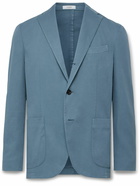 Boglioli - Unstructured Garment-Dyed Stretch-Cotton Drill Suit Jacket - Blue