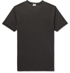 Zimmerli - Striped Stretch-Cotton T-Shirt - Men - Charcoal