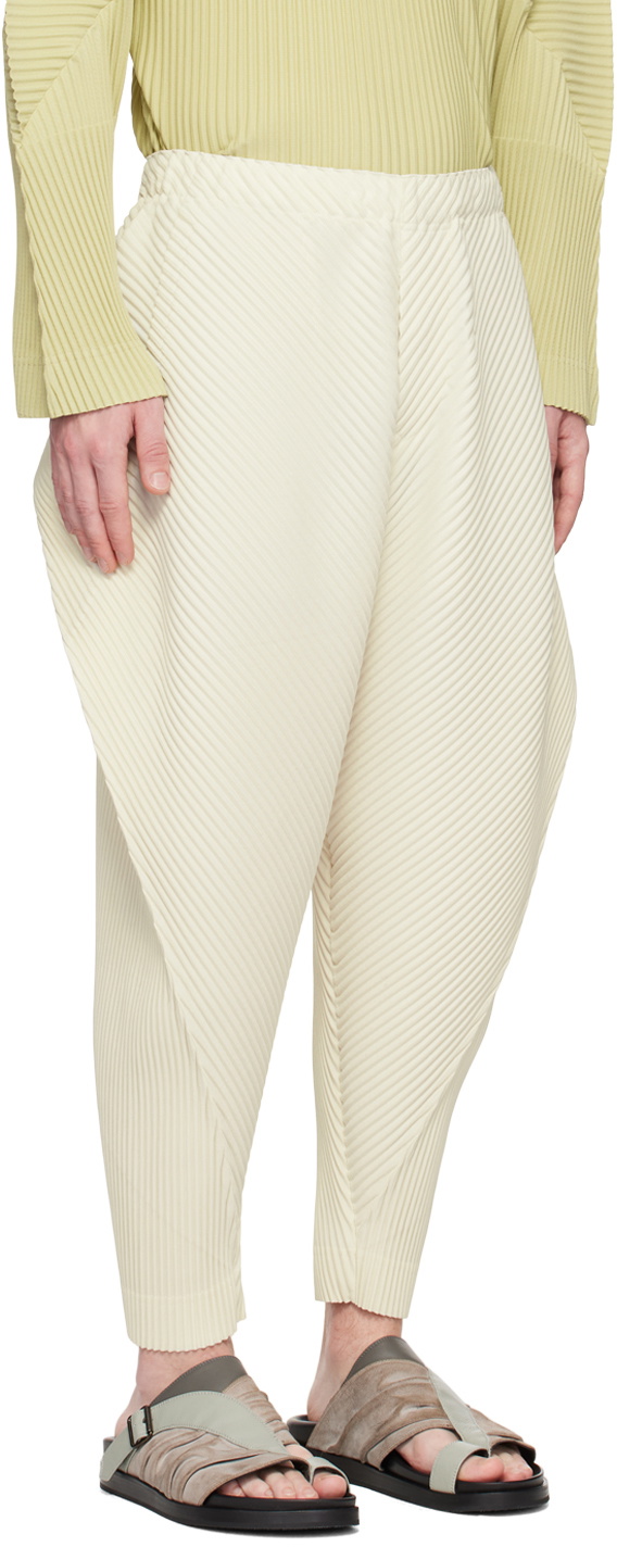 HOMME PLISSÉ ISSEY MIYAKE White Calla Lily Trousers Homme Plisse