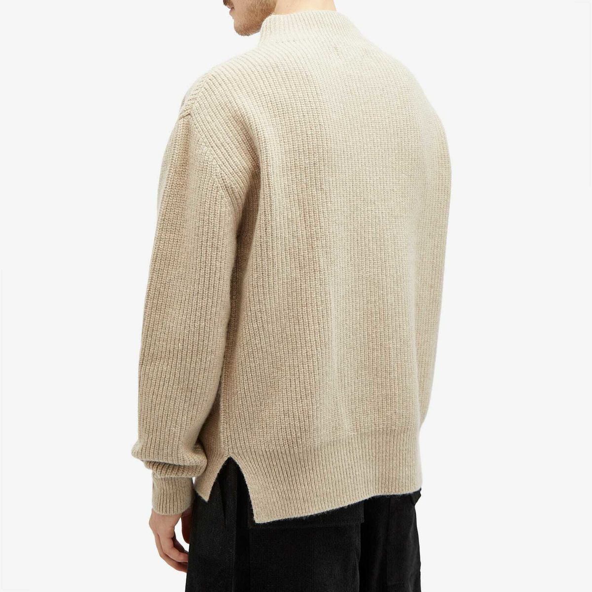 Merely Made Men's Wool Blend Mockneck Sweater in Melange Oat