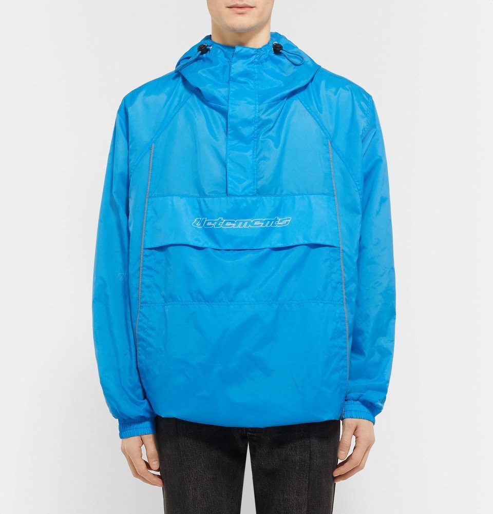 Vetements - Printed Shell Half-Zip Jacket - Men - Blue Vetements