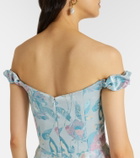 Markarian Yolanda floral off-shoulder brocade gown