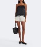 De La Vali Reparo lace-trimmed crêpe shorts