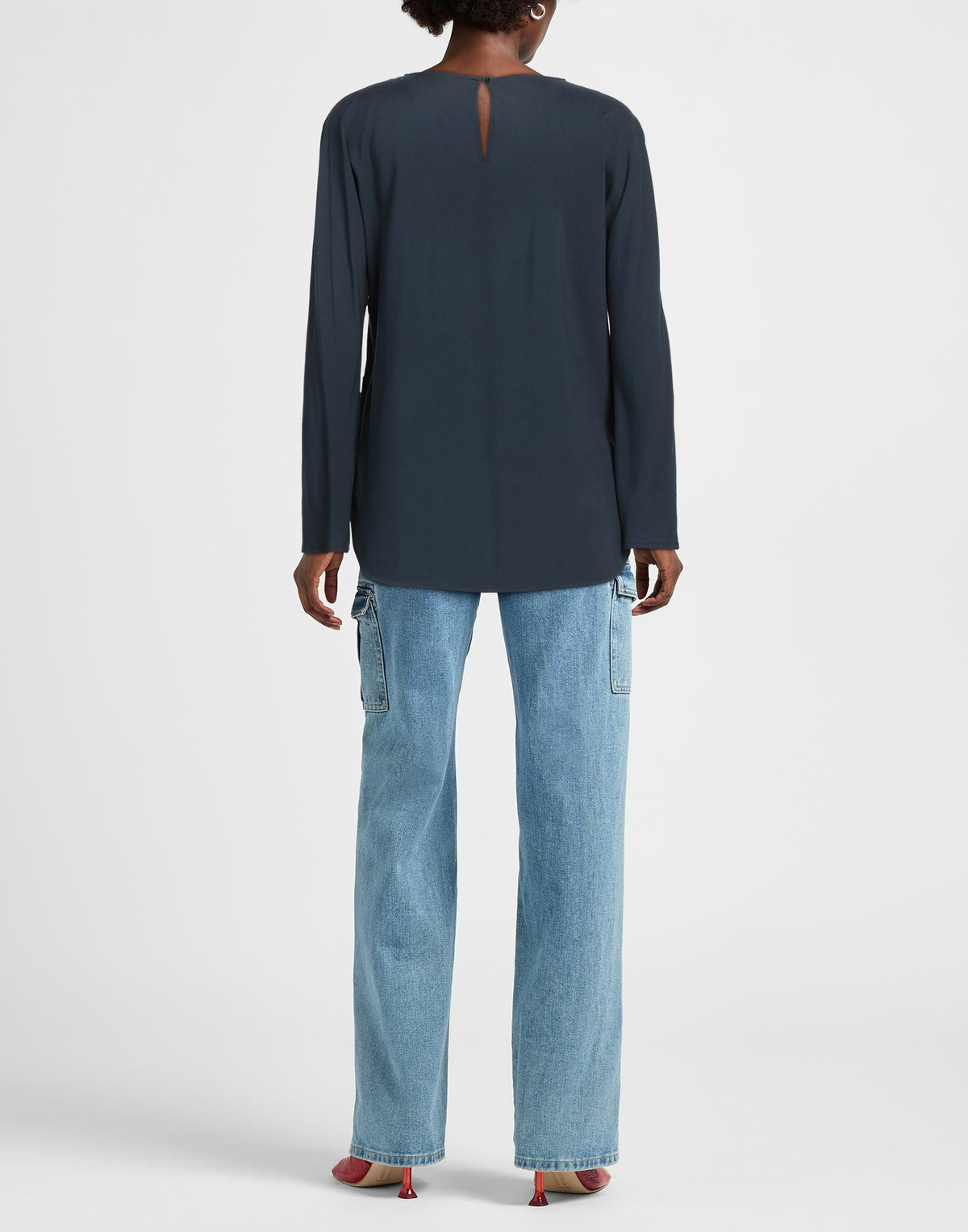 Manila Grace Womens Top in Midnight blue