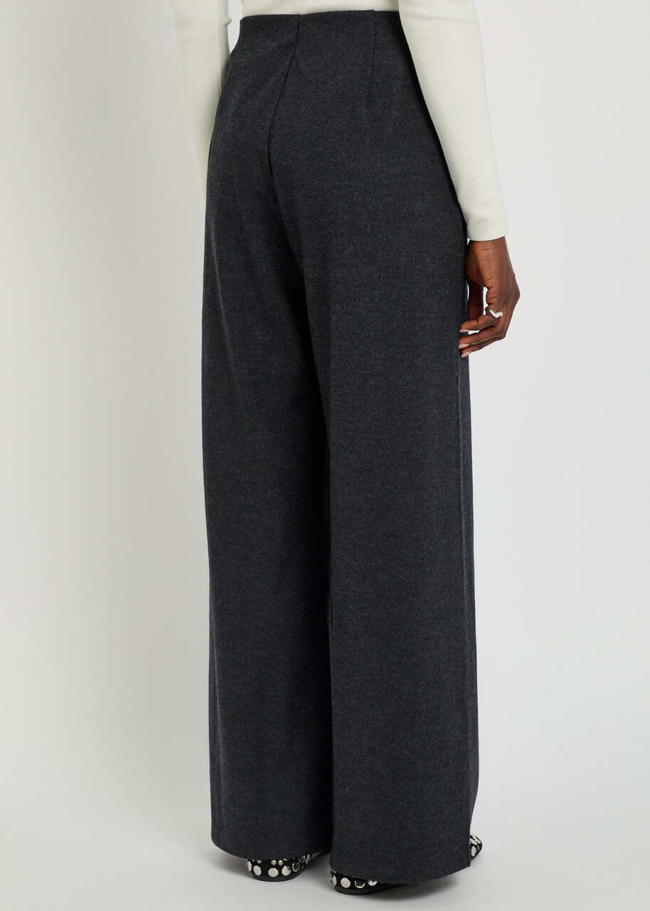 Eileen Fisher Wide-leg Wool Trousers Charcoal