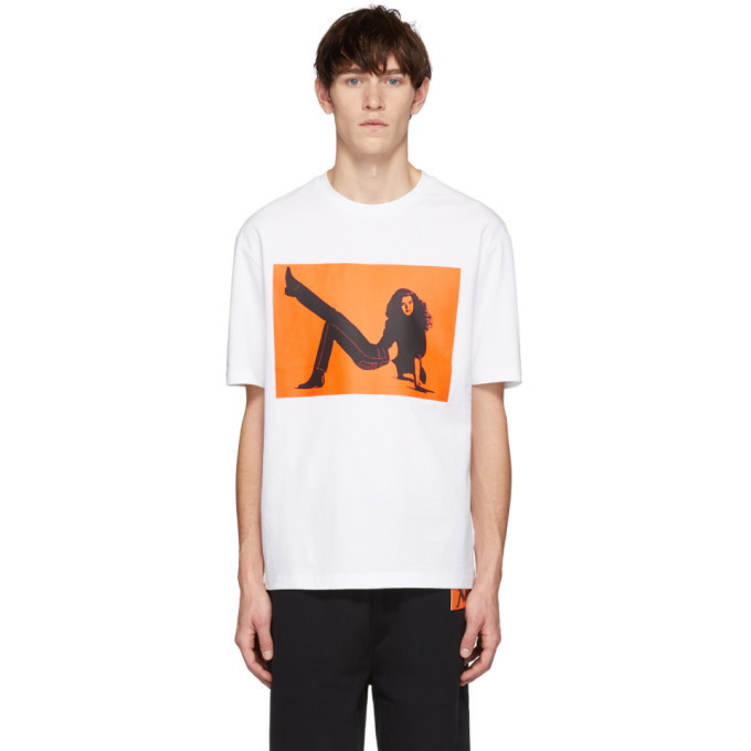 Photo: Calvin Klein Jeans Est. 1978 White and Orange Icon Printed T-Shirt