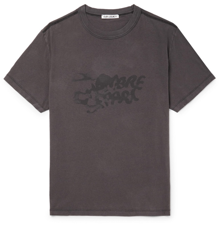 Photo: Our Legacy - Chambre Séparée Logo-Print Cotton-Jersey T-Shirt - Gray