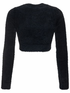 GCDS Fuzz Long Sleeve Crop Top