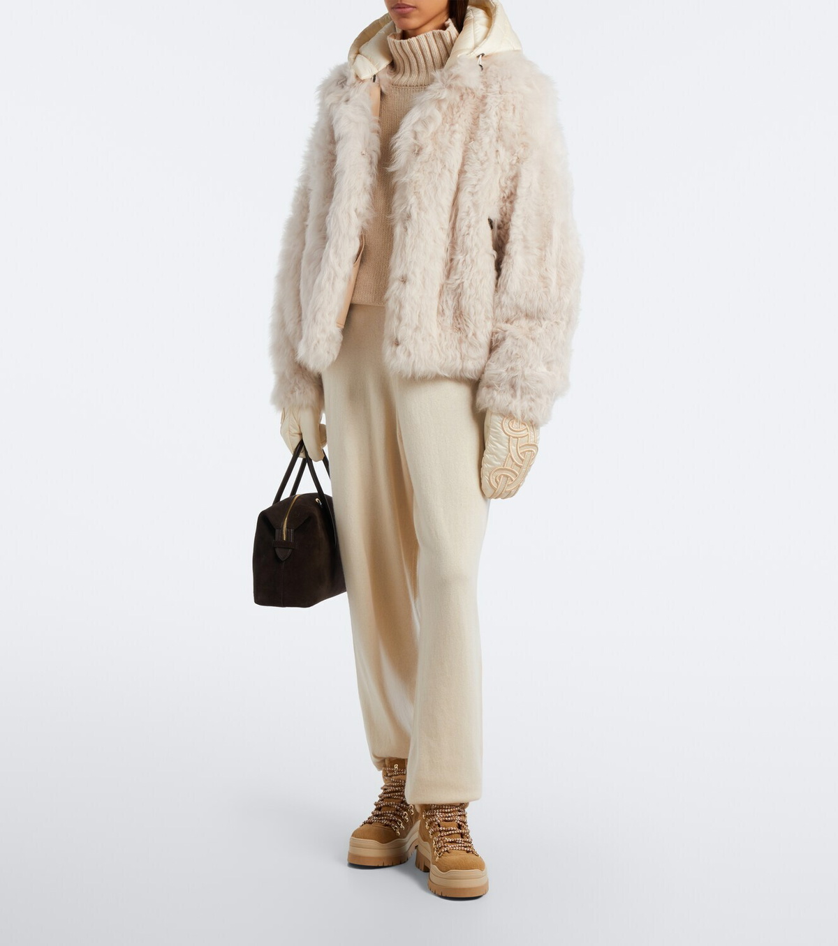 Bogner Liz hooded shearling ski jacket