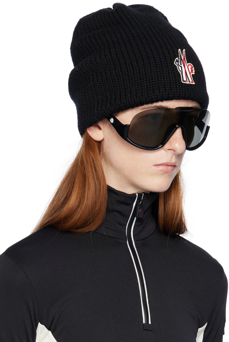 Moncler Grenoble Black Patch Beanie