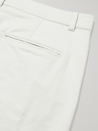 FOLK - Cropped Stretch Cotton and Linen-Blend Twill Trousers - Gray