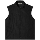 Auralee Men's Wool Poplin Vest in Black