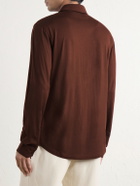 Orlebar Brown - Sebastian Wool-Jersey Polo Shirt - Brown