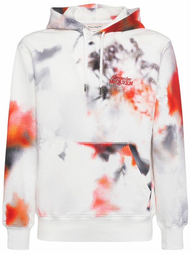 Photo: ALEXANDER MCQUEEN - Floral All Over Print Cotton Hoodie