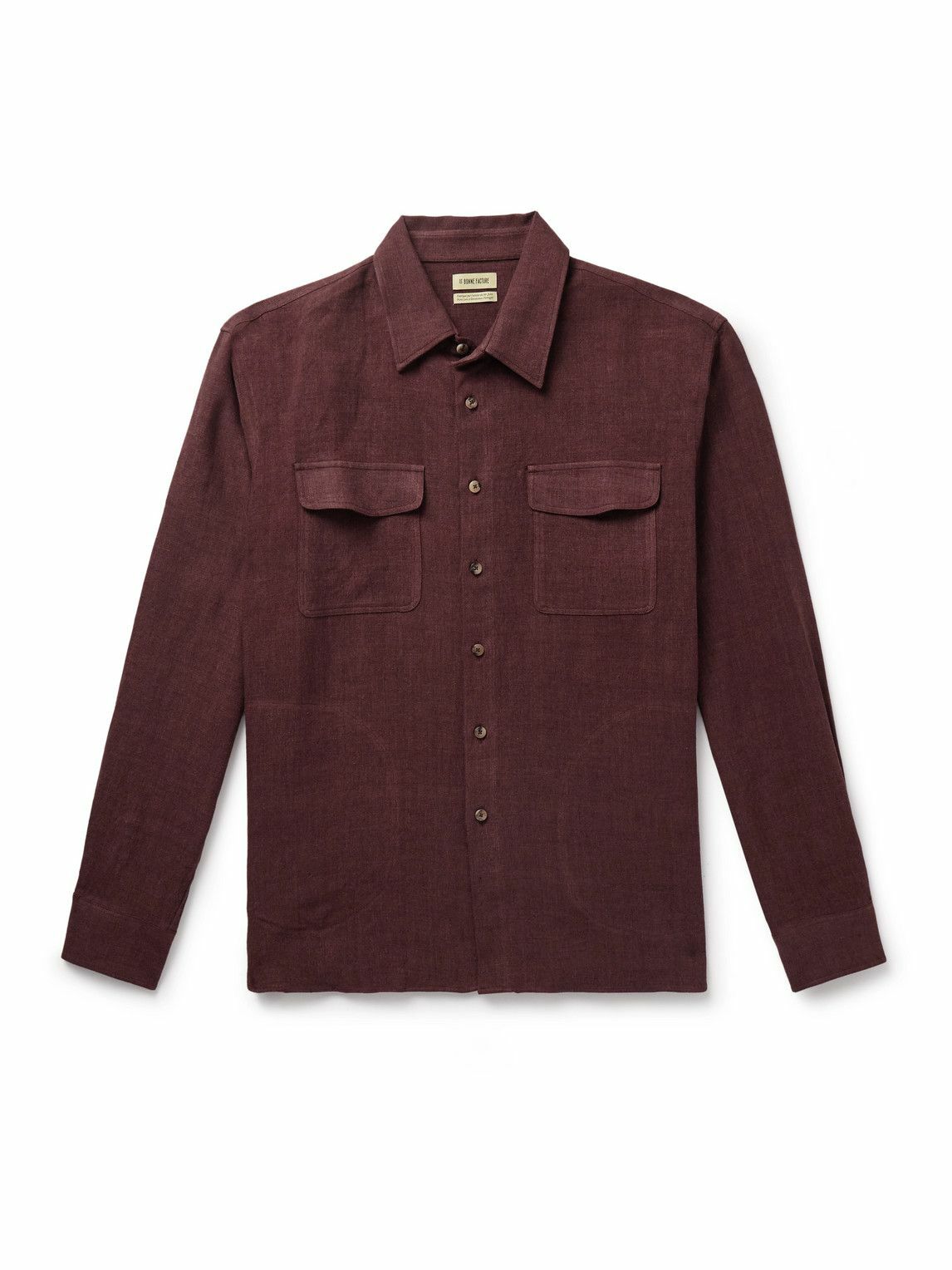 De Bonne Facture - Linen and Wool-Blend Overshirt - Red