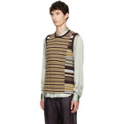 Dries Van Noten Brown & Yellow Striped Cotton Tank Top