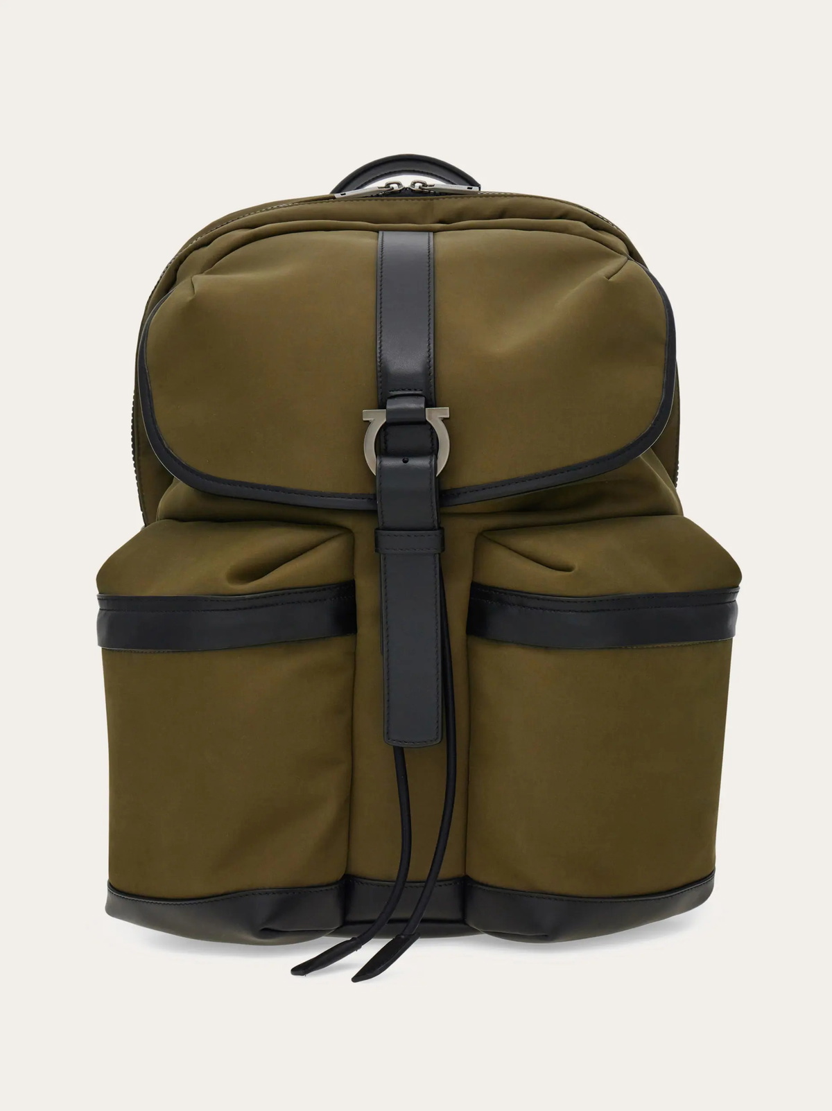 Ferragamo Mens Canvas backpack in Green
