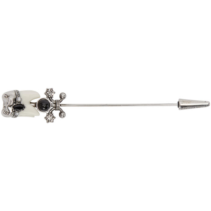 Photo: Alexander McQueen Silver Tooth Lapel Pin