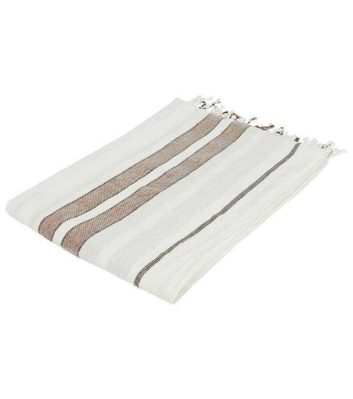 Photo: Brunello Cucinelli - Striped linen-blend beach towel