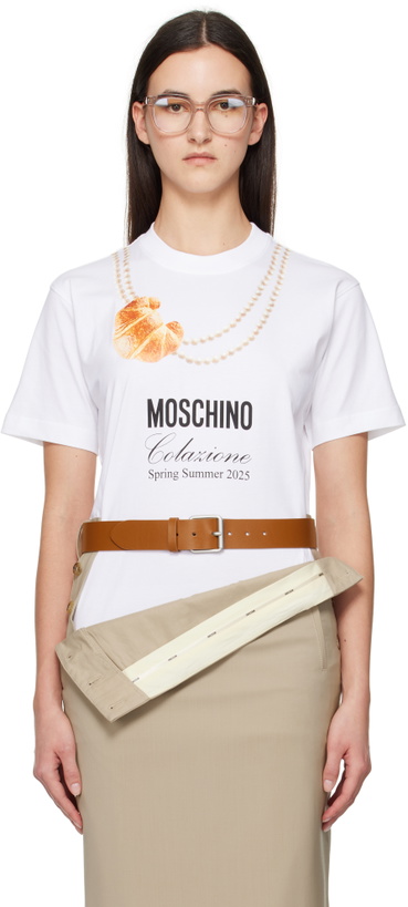 Photo: Moschino White 'Moschino' Breakfast T-shirt