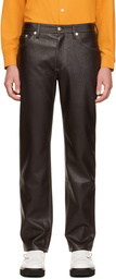 Séfr Brown Londré Faux-Leather Trousers