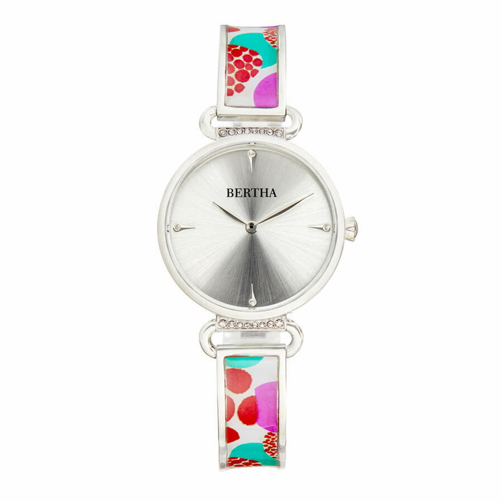 Photo: Bertha Katherine Quartz Crystal Silver Dial Ladies Watch BTHBS1301
