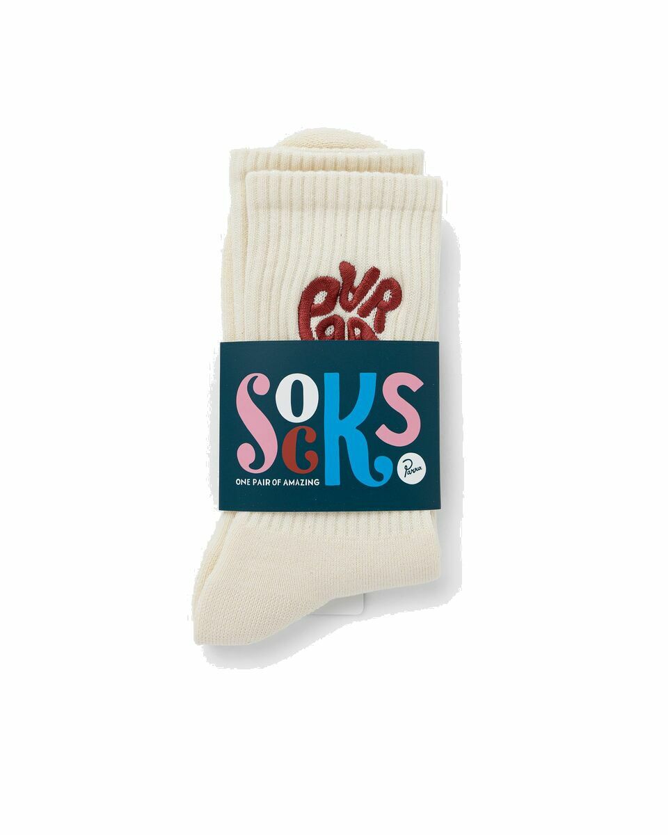 Photo: By Parra 1976 Logo Crew Socks White - Mens - Socks
