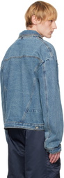 SPENCER BADU Blue Zip Denim Jacket