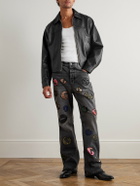 Gallery Dept. - G-Time Flared Distressed Logo-Appliquéd Jeans - Black